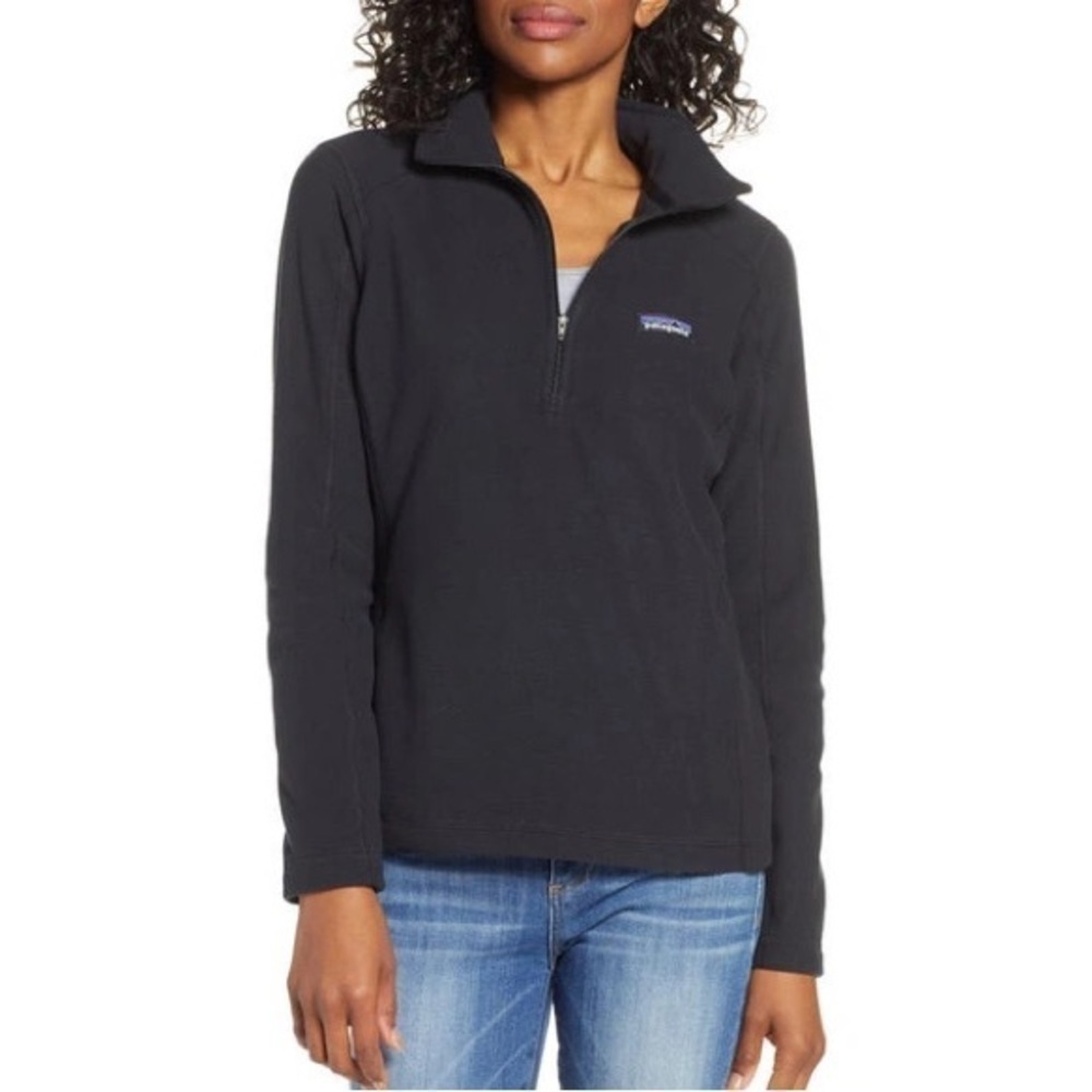 Patagonia Micro D 1/4 Zip Fleece Pullover Jacket Black M